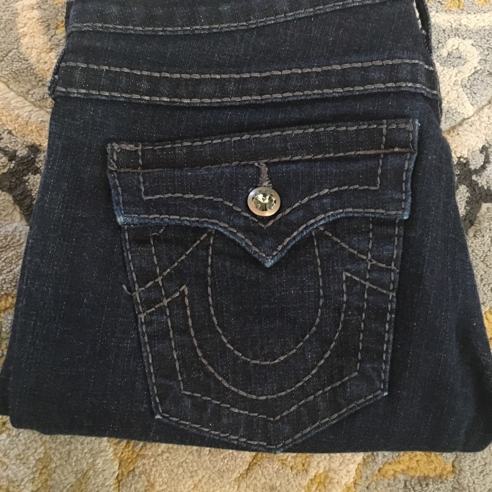 True Religion dark wash straight leg. Size 28